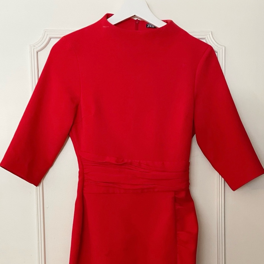 Zara Red Side Slit Dress